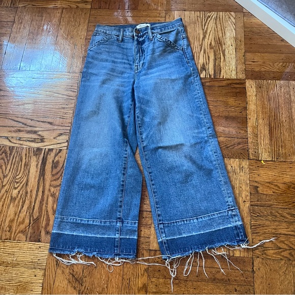 Madewell Wideleg Crop Jeans with Raw Drop Hem - Picture 2 of 8
